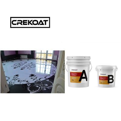 Pintura per pavimenti epossidica ad alto lucido per spazzatura, rivestimento decorativo per pavimenti, puliziabile
