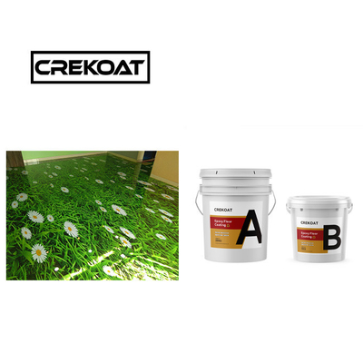 Pintura per pavimenti epossidica ad alto lucido per spazzatura, rivestimento decorativo per pavimenti, puliziabile