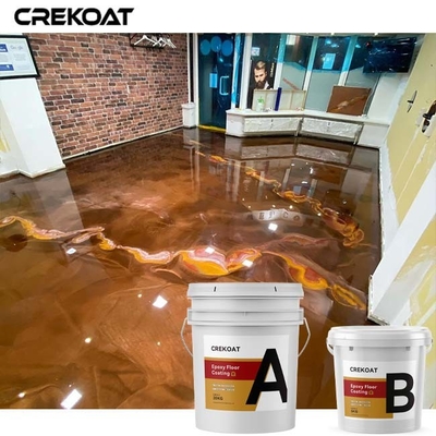 Pavimento a resina epossidica metallico di alta lucentezza che ricopre le regolazioni commerciali Lava Like Appearance