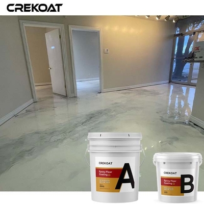 Pavimento a resina epossidica metallico di marmo bianco che ricopre livellamento inodoro di auto di alta lucentezza