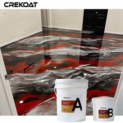Rivestimento metallico epossidico a pavimento senza cuciture rosso e nero Bassi requisiti di manutenzione
