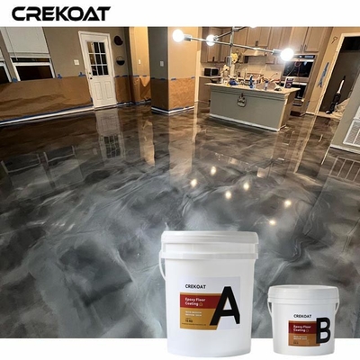 Effetti decorativi Rivestimento metallico di pavimenti poliaspartico con pigmenti o fiocchi metallici